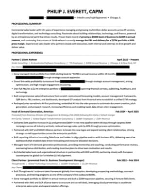 Resume preview: page 1